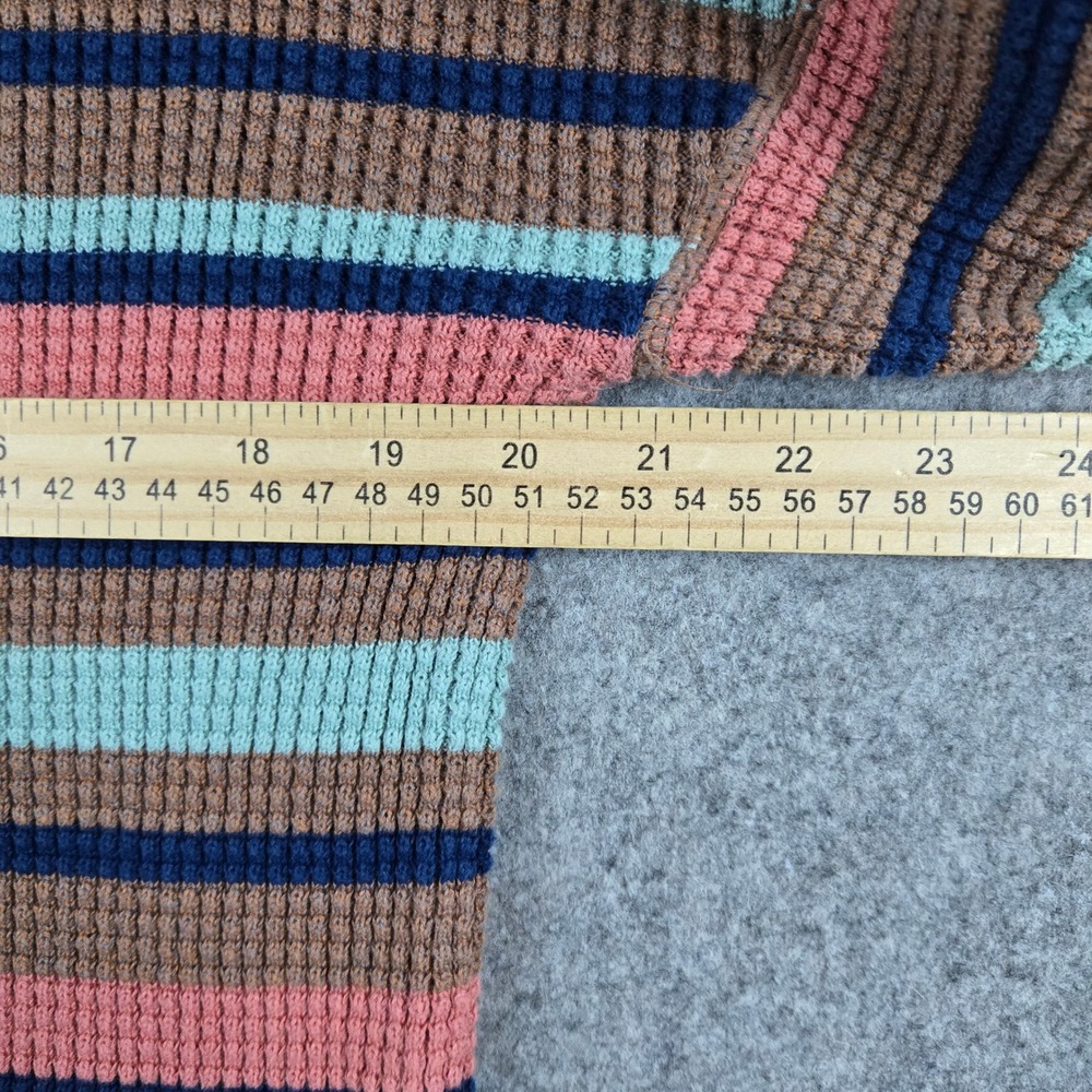 REI Cooperative Sweater Womens Small Brown Striped Waffle Knit Gorpcore Retro - Picture 7 of 10